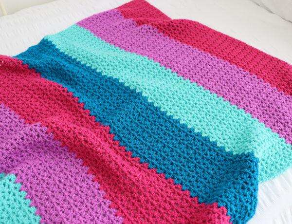 crochet colour block blanket