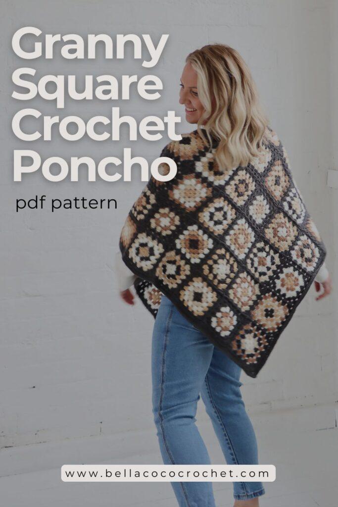 granny square crochet poncho