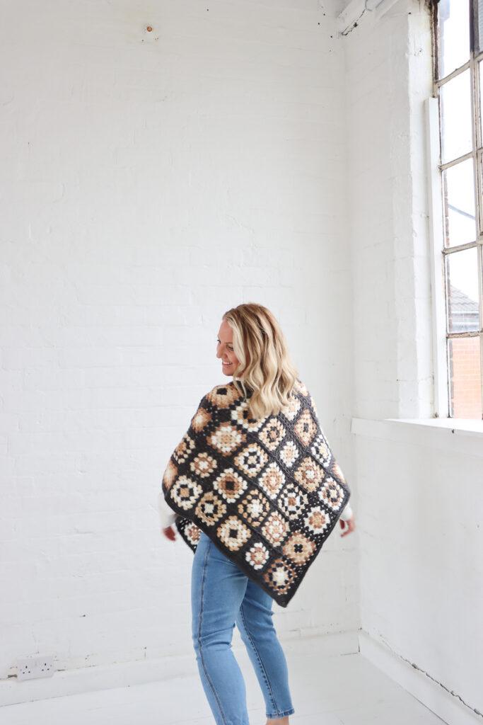 granny square crochet poncho