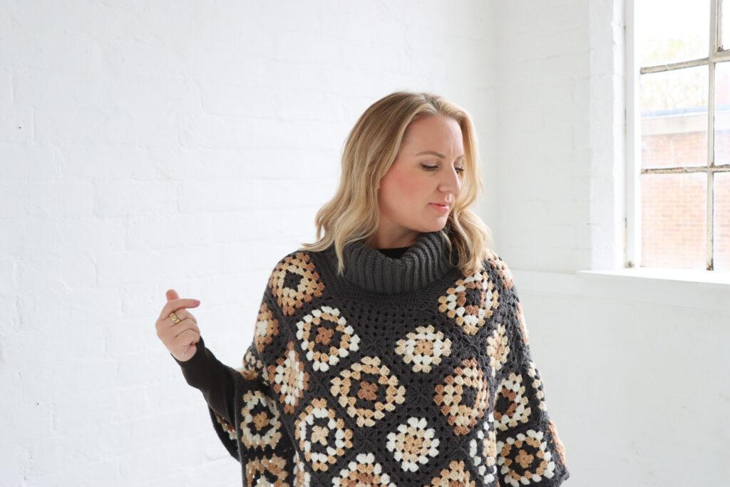 granny square crochet poncho