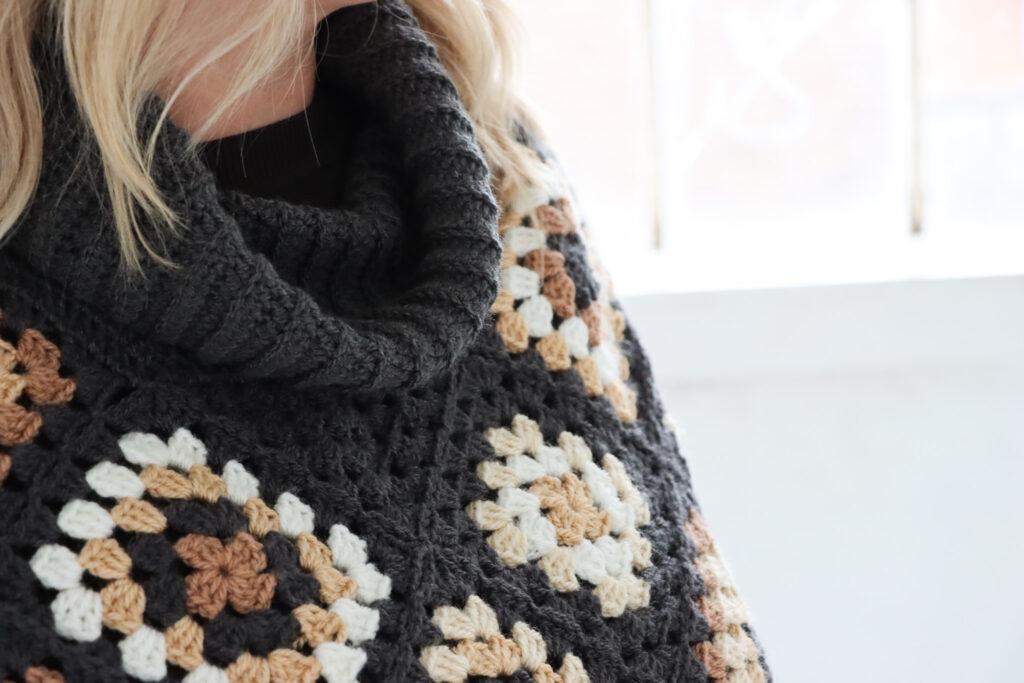 granny square crochet poncho