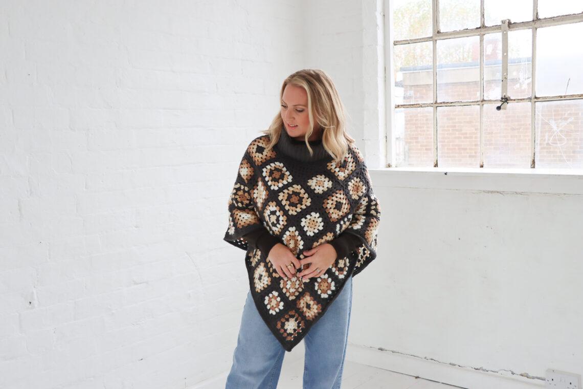 granny square crochet poncho