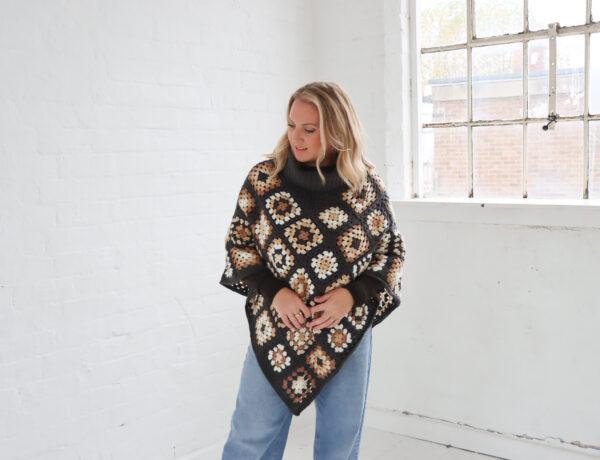 granny square crochet poncho