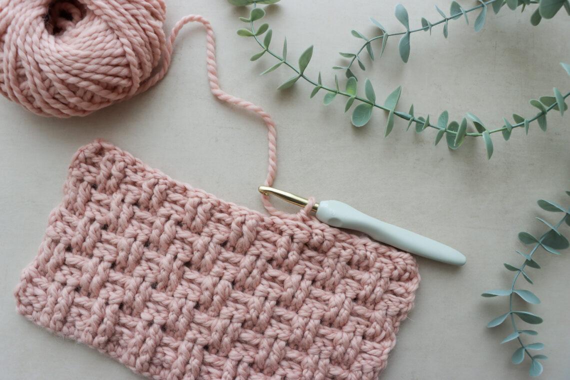 Crochet mini basket weave