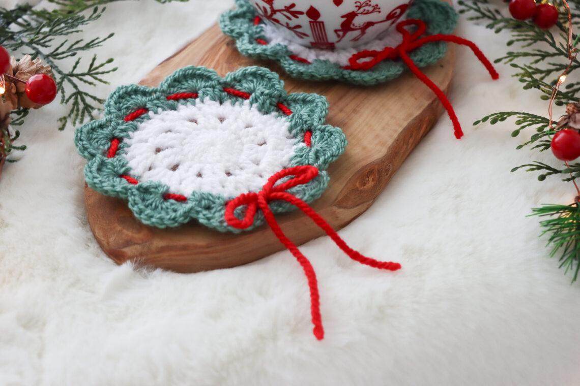crochet wreath coaster