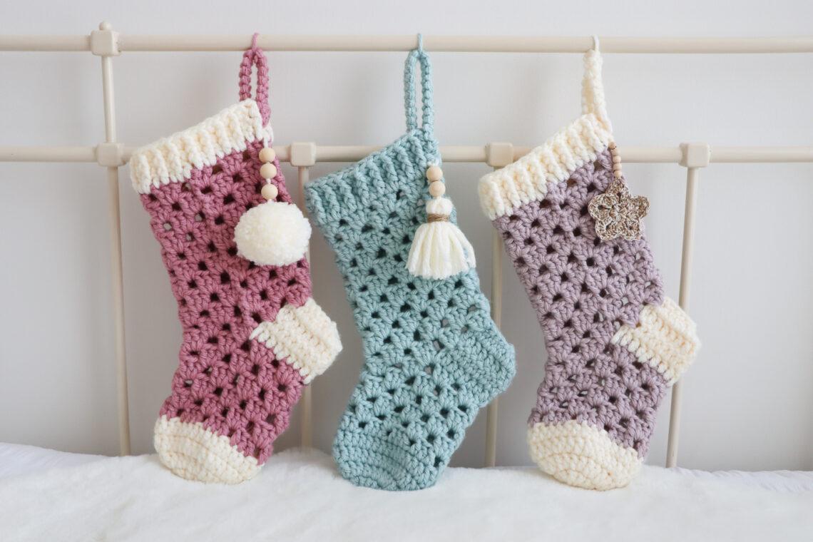 crochet granny stitch stocking