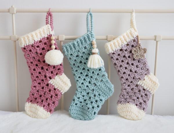 crochet granny stitch stocking